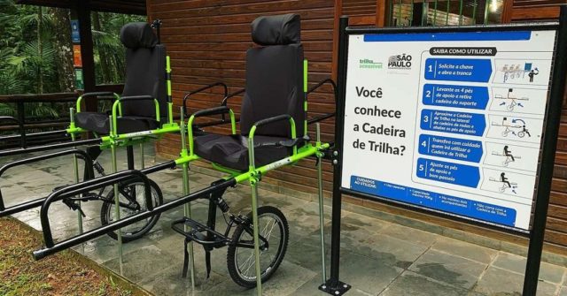 SP equipa Parques Estaduais com cadeiras de trilha adaptadas para pessoas com deficiência