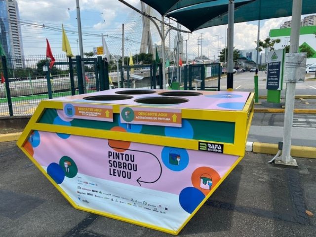 Campanha incentiva o descarte de embalagens, sobras de tintas e acessórios usados no processo de pintura